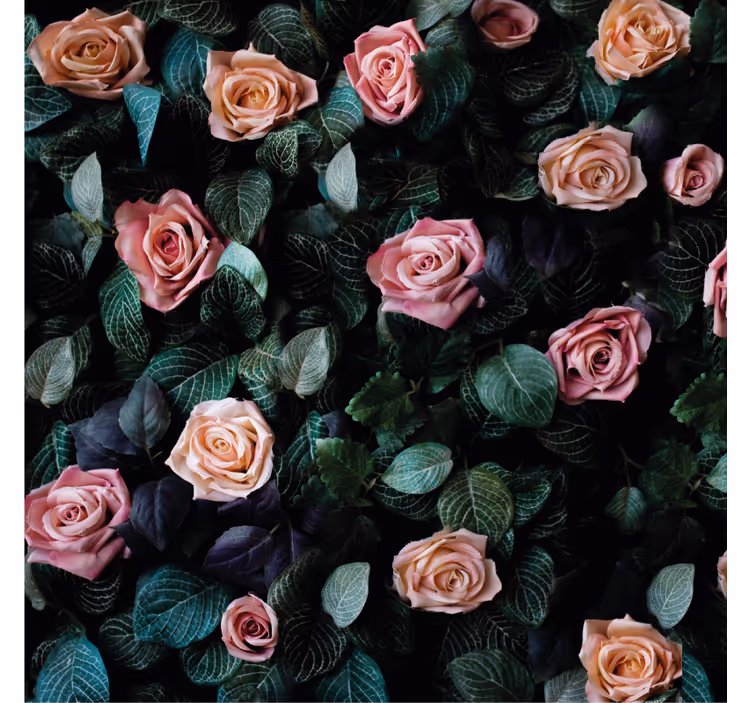 Living room blind red rose flowers - TenStickers