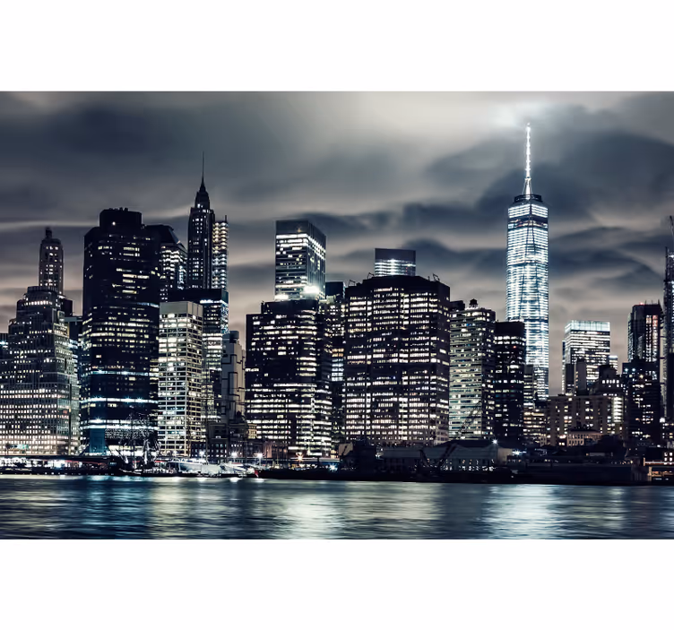 Living room blind inspired by new york at night - TenStickers