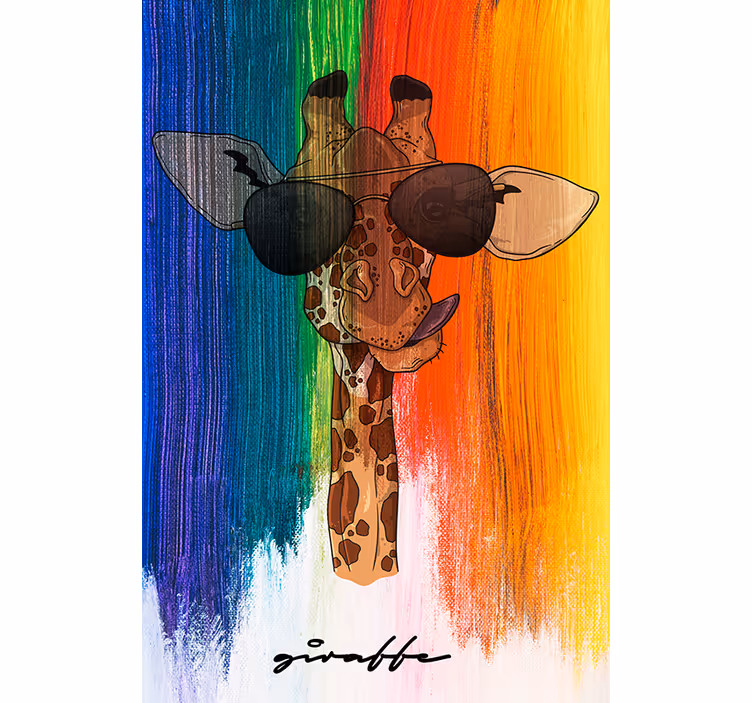 Living room blind rainbow giraffe - TenStickers