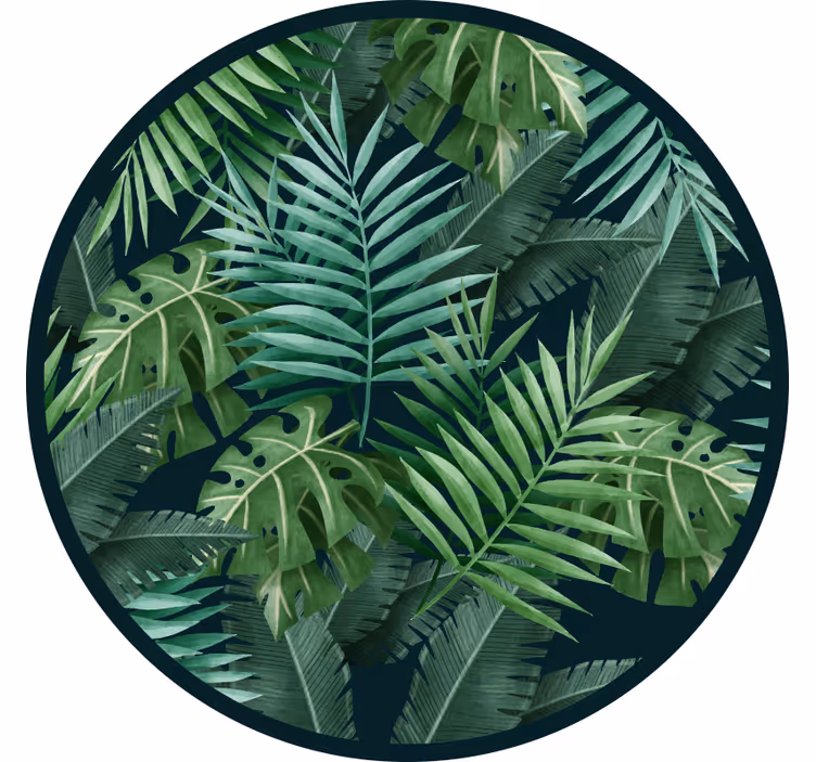 Blind green round tropical green leaves - TenStickers