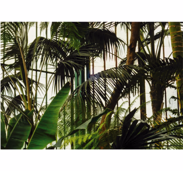 Living room blind with green plant design - TenStickers