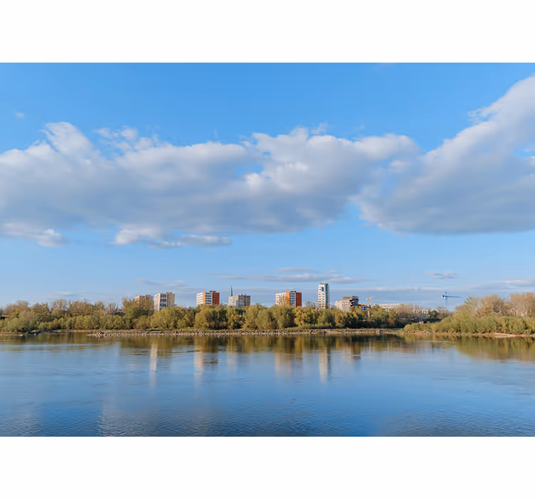 Living room blind warsaw by the vistula river - TenStickers
