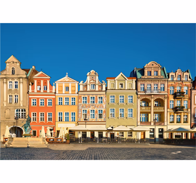 Living room blind inspired by poznań market square - TenStickers