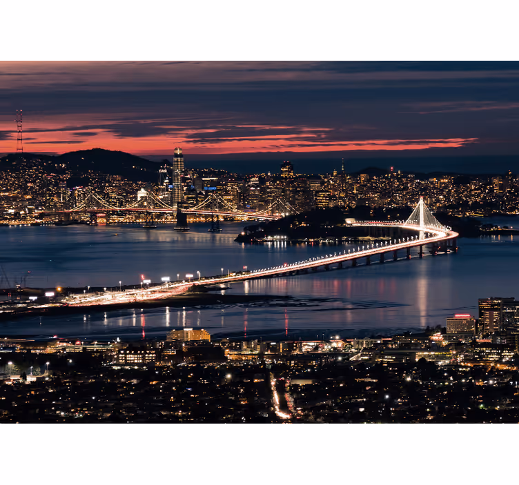Living room blind san francisco evening glow - TenStickers