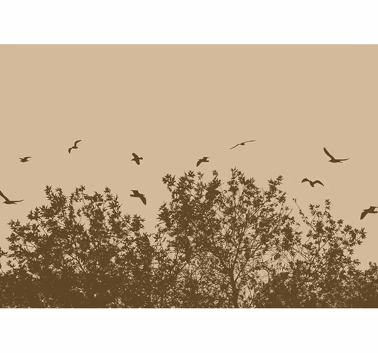 Living room blind spring flowers and birds - TenStickers