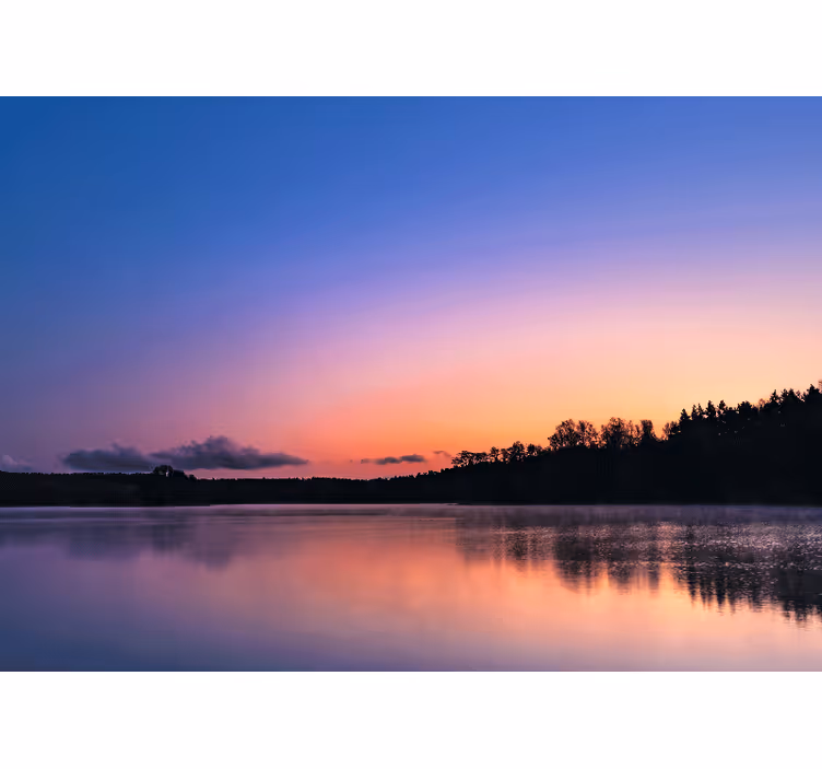 Living room blind sunset at mazury lake - TenStickers