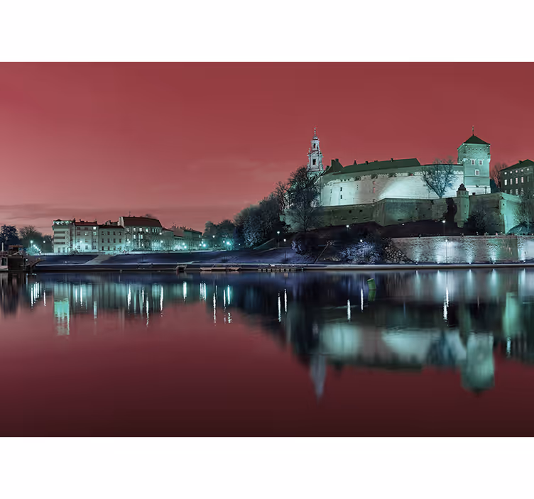 Living room blind cracow at sunset - TenStickers