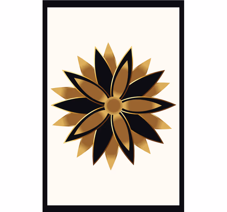Living room blind golden flowers design - TenStickers