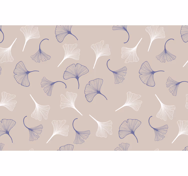 Living room blind ginkgo leaves cream - TenStickers