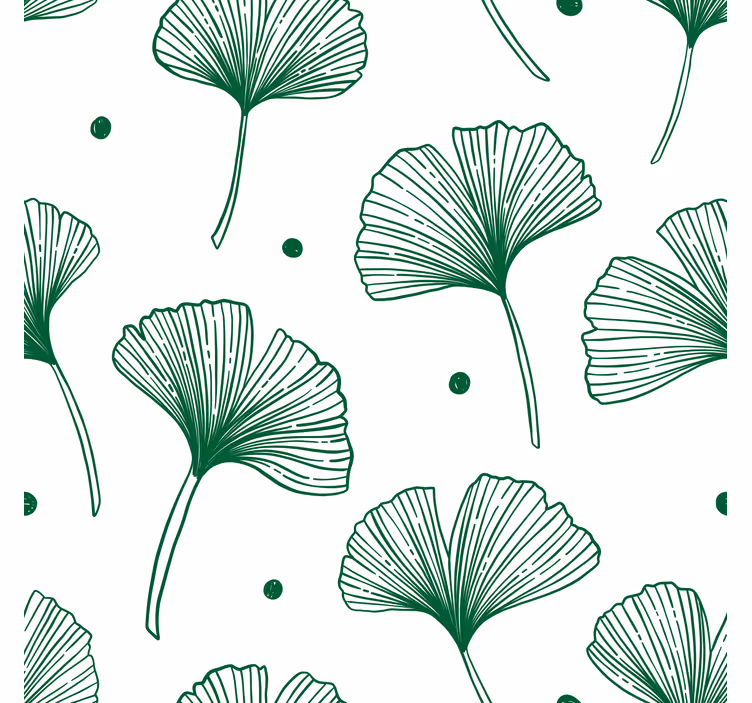 Living room blind big ginkgo green leaves - TenStickers