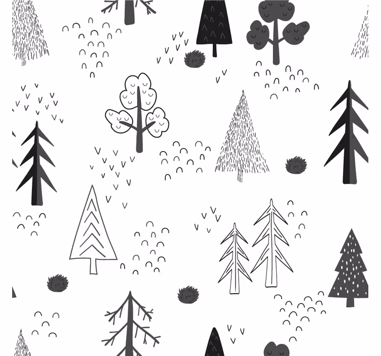 Living room blind with white minimalistic trees design - TenStickers