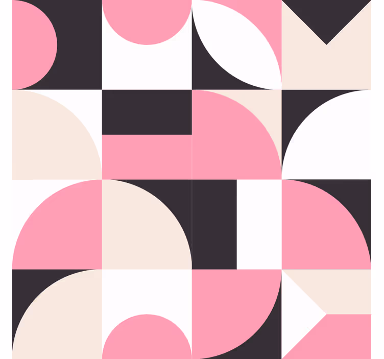 Living room blind in pink geometric nordic pattern - TenStickers