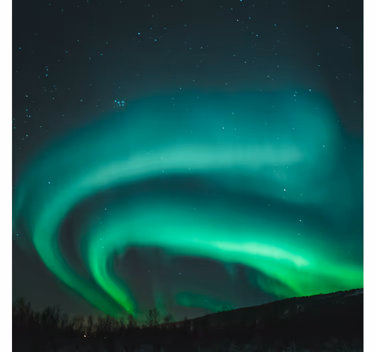 Living room blind beautiful green northern light - TenStickers