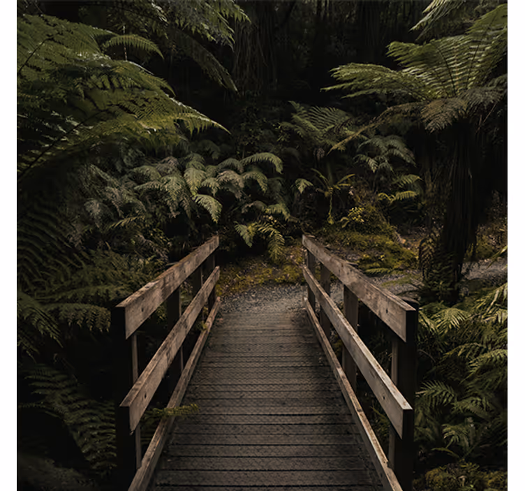 Living room blind nature bridge in the forest - TenStickers