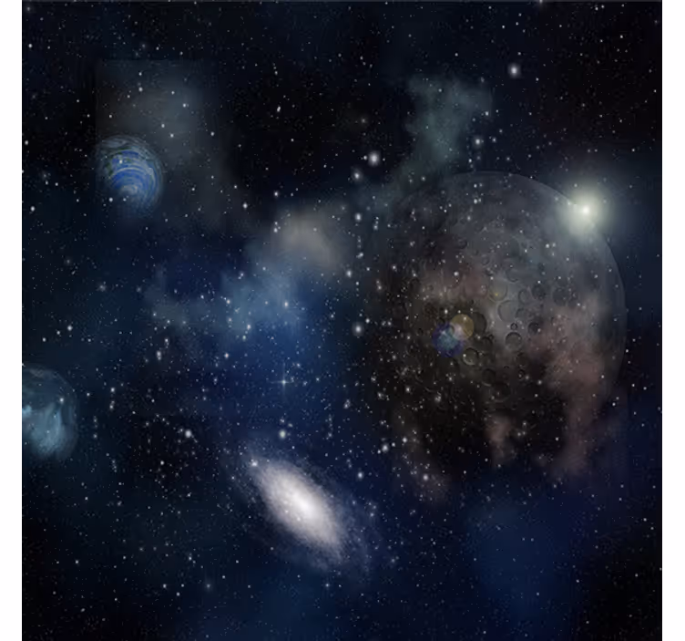 Living room blind with a stunning cosmic view - TenStickers