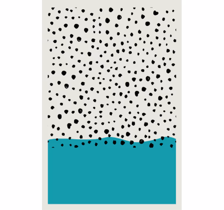 Living room blind abstract blue painting with dots - TenStickers