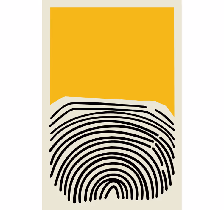 Living room blind featuring abstract yellow art - TenStickers
