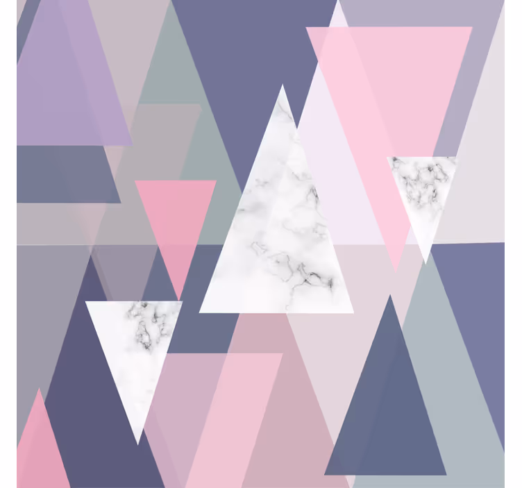 Living room blind with triangular 3d wall art - TenStickers