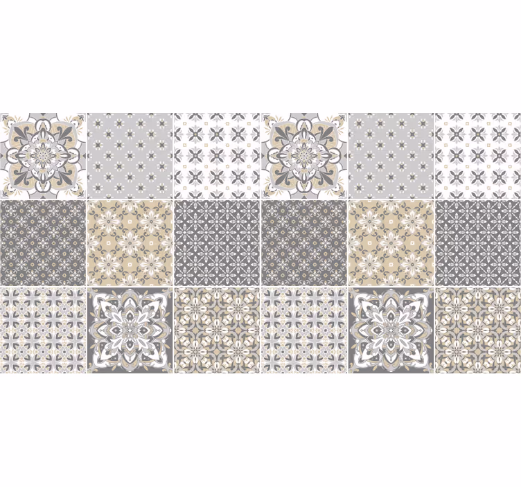 Blind beige moroccan tile effect design - TenStickers