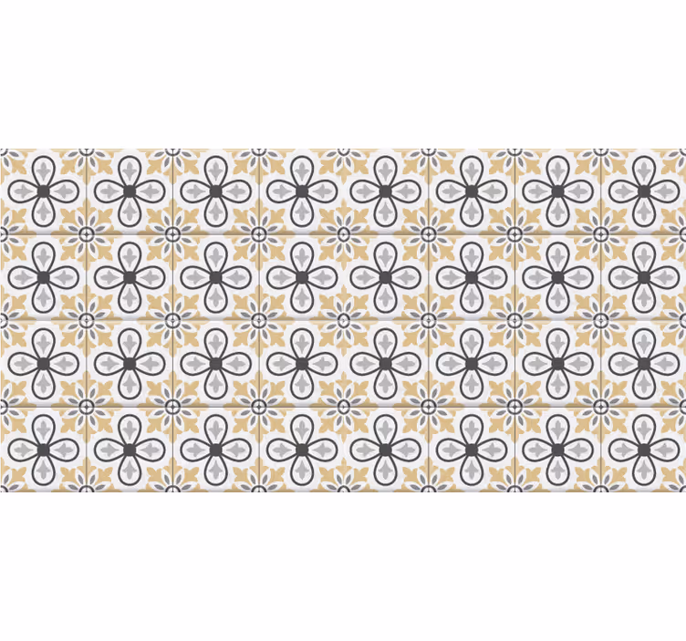 Blind beige retro kitchen tiles - TenStickers