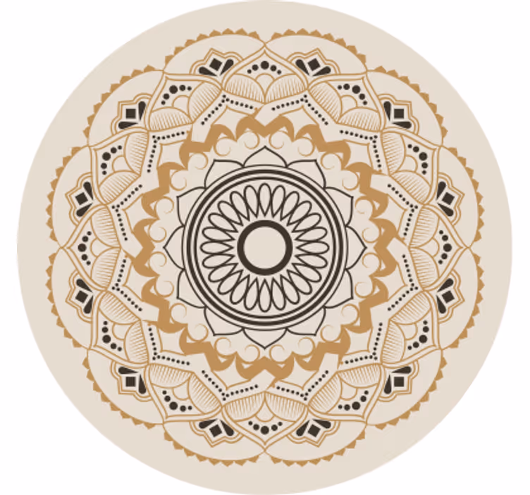 Blind beige beige mandala circular design - TenStickers