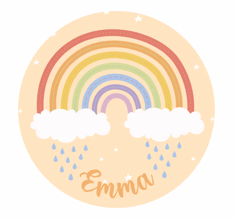 Blind beige watercolor rainbow personalized name - TenStickers