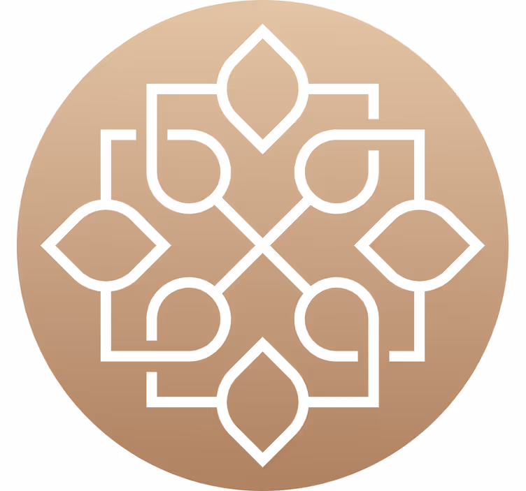 Blind beige simple geometric lines mandala design - TenStickers