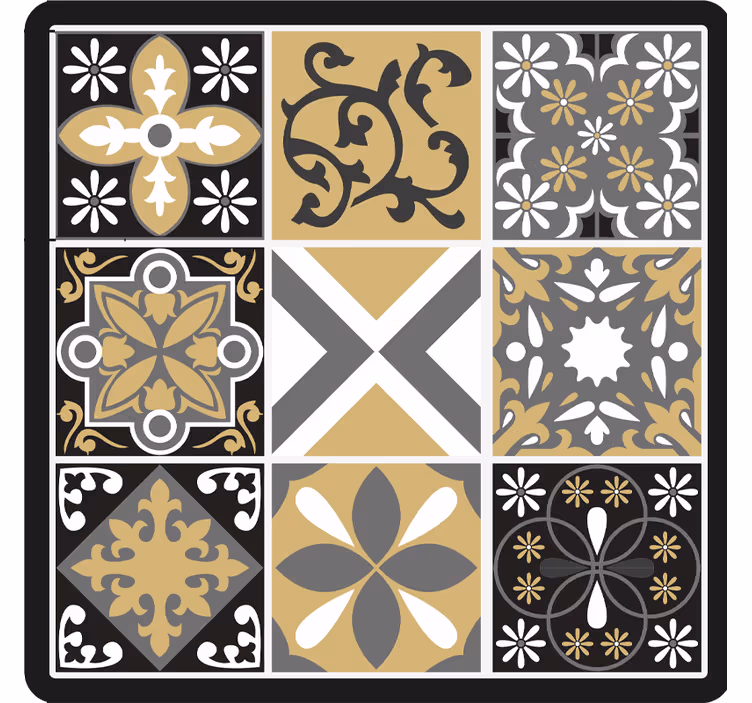 Blind bedroom gold and silver mosaic tiles - TenStickers