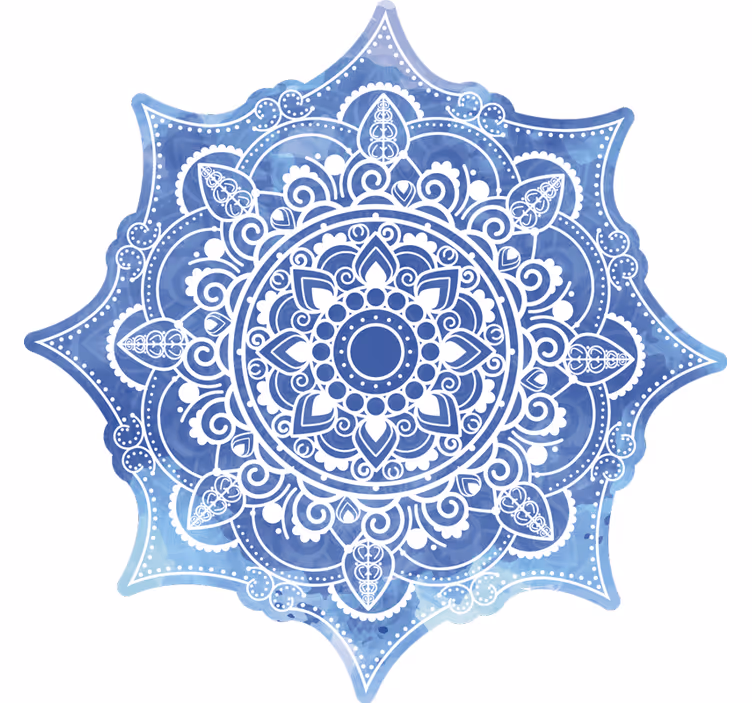 Blind bedroom aquarella blue mandala - TenStickers