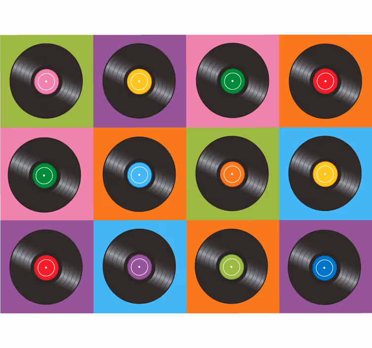 Blind bedroom kitchen vinyl disc plates - TenStickers