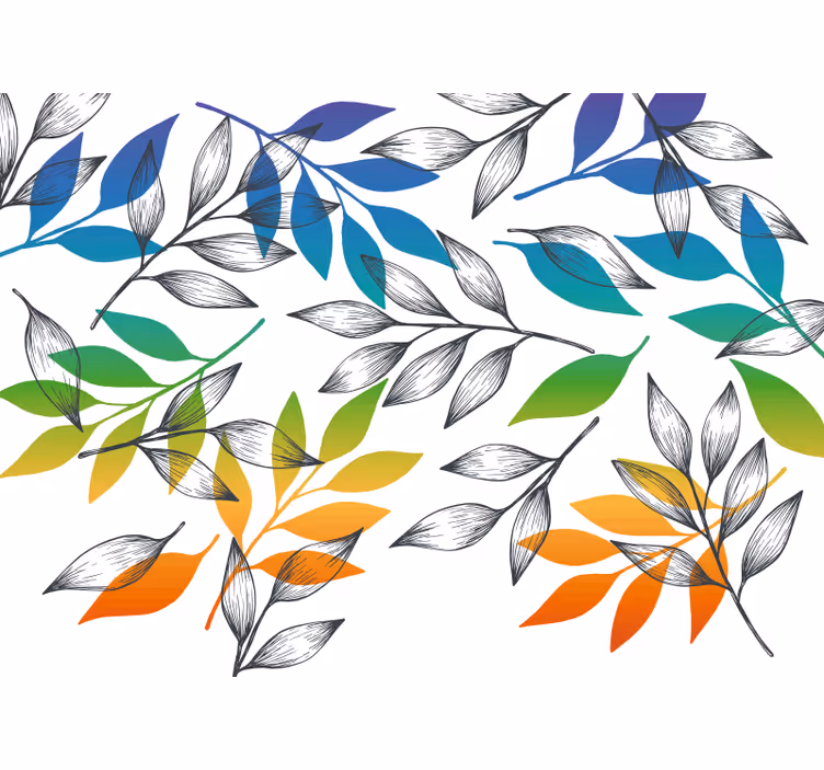 Blind bedroom with rainbow leaf design - TenStickers