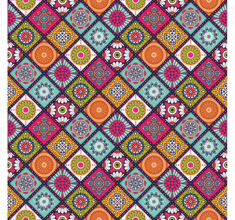 Blind bedroom with colorful mandala design - TenStickers