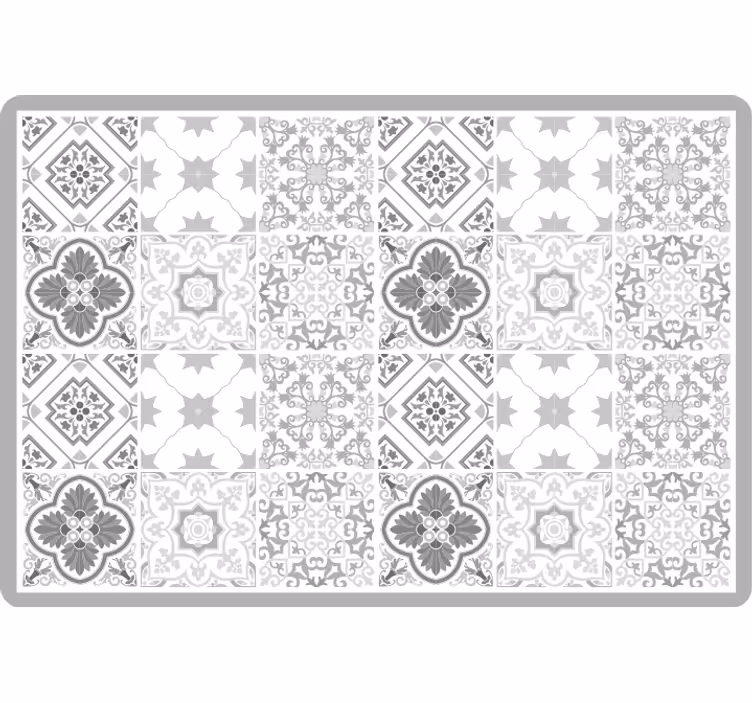 Blind bedroom with moroccan gray tile pattern - TenStickers