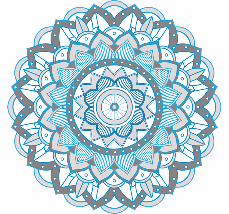 Blind bedroom with blue mandala design - TenStickers