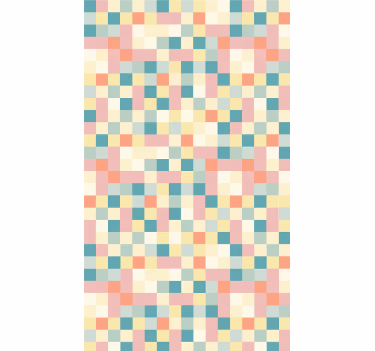Blind bedroom in colorful pastel squares - TenStickers