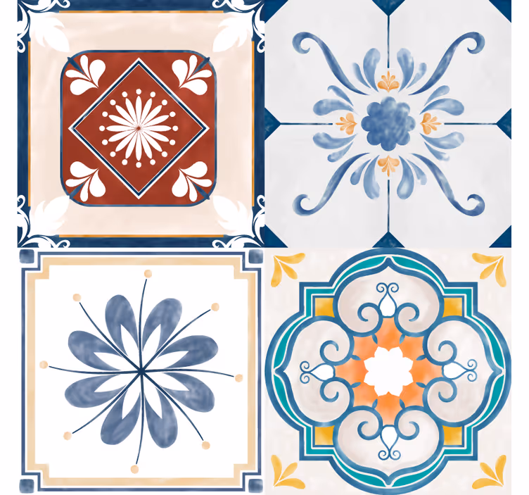 Blind bedroom vintage four tiles - TenStickers