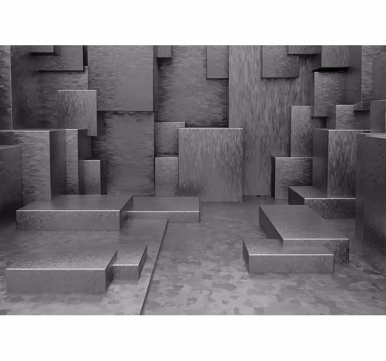 Blind grey geometric abstract shapes - TenStickers