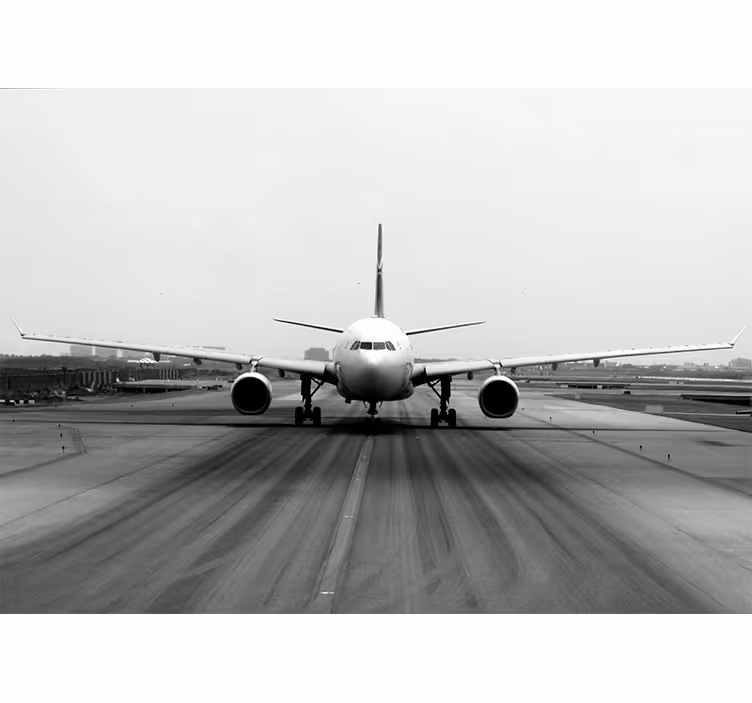 Blind grey aircraft on the runway - TenStickers
