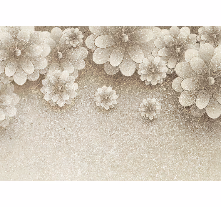 Blind beige 3d floral effect in grey color - TenStickers