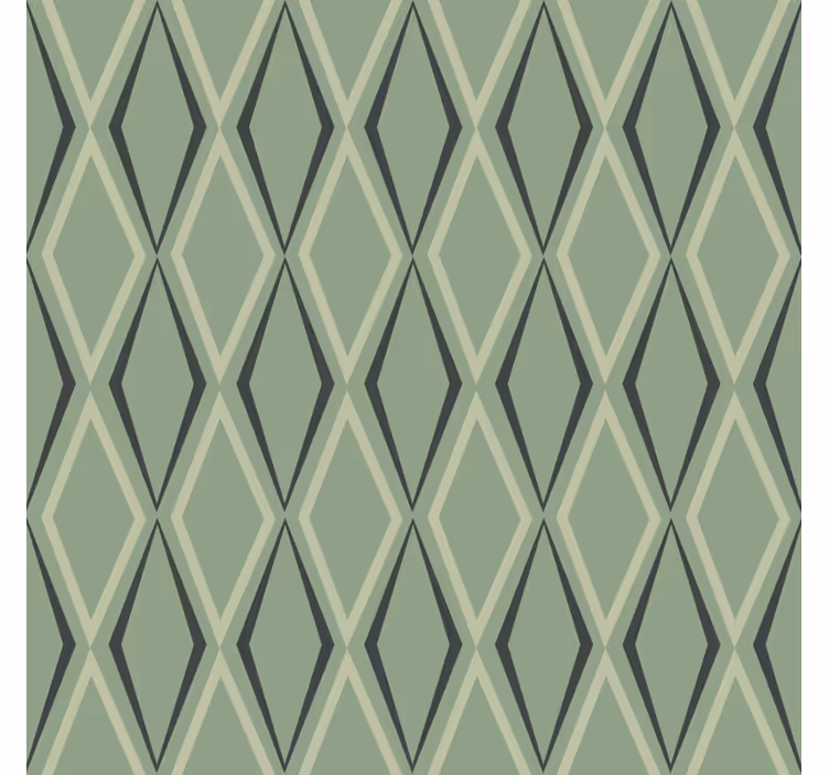 Retro roller blind in 1930s green diamonds - TenStickers