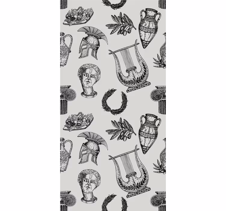 Retro roller blind with roman motifs - TenStickers