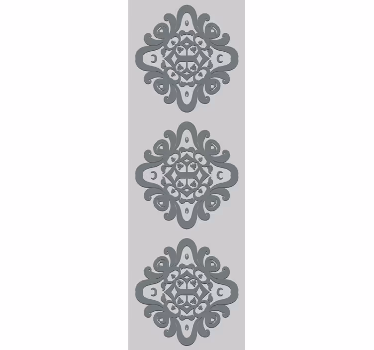 Retro roller blind with detailed floral design - TenStickers