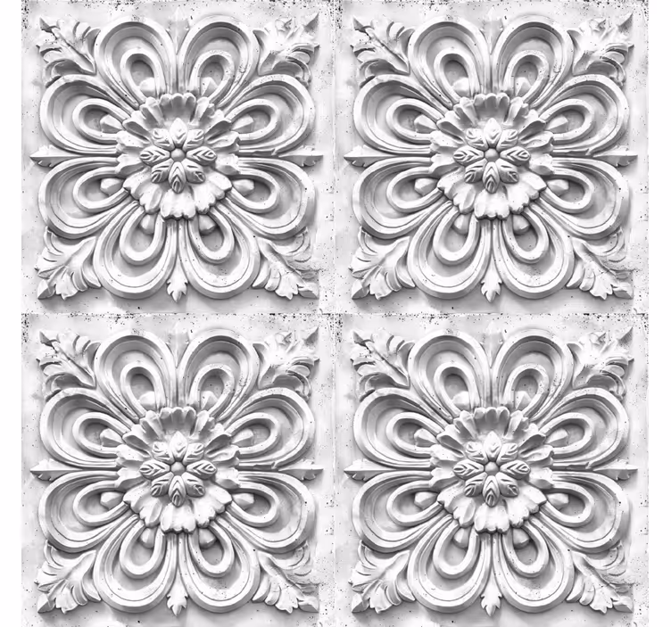 Retro roller blind white tiles - TenStickers