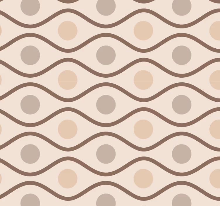 Retro roller blind beige 70s style - TenStickers