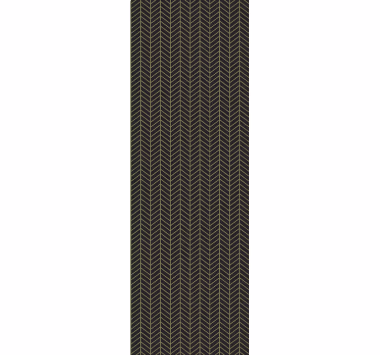 Retro roller blind in dark brown with gold lines - TenStickers
