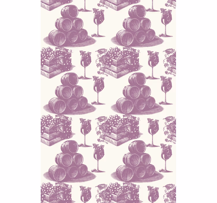 Retro roller blind with violet french vintage pattern - TenStickers