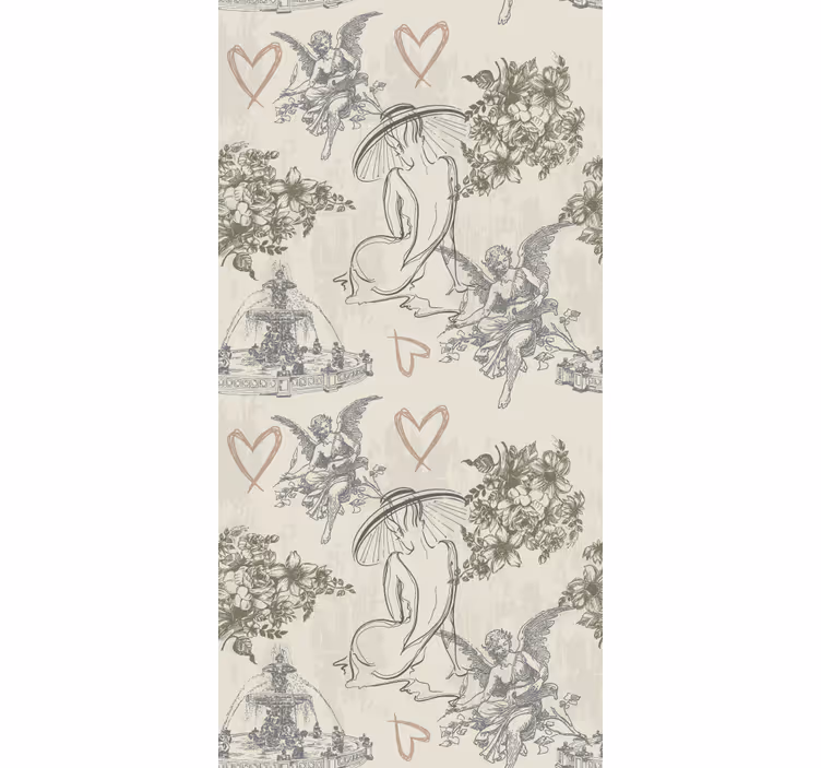 Retro roller blind vintage french romantic design - TenStickers