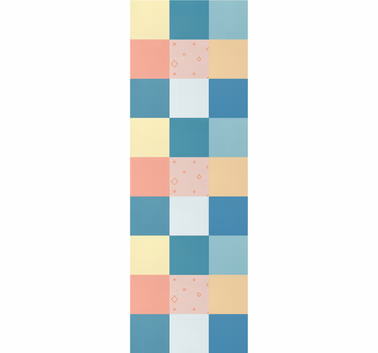 Retro roller blind with colorful patchwork pattern - TenStickers