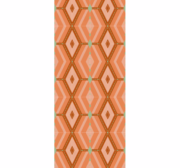 Retro roller blind in 30s autumn colors geometric - TenStickers