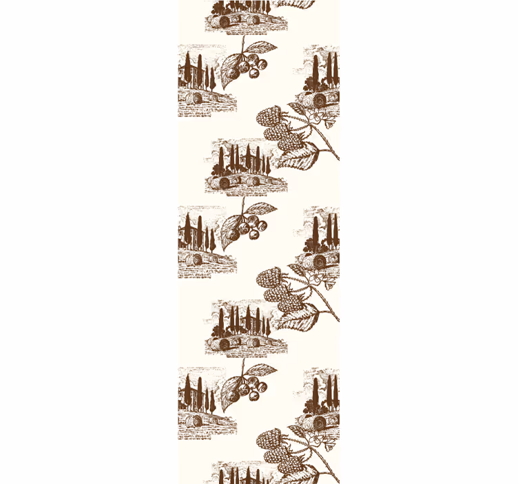 Retro roller blind french provincial country life pattern - TenStickers